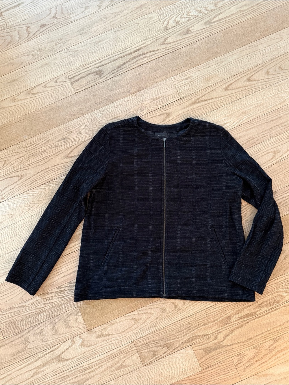 J. Jill Zip-Front Textured Jacket Medium P